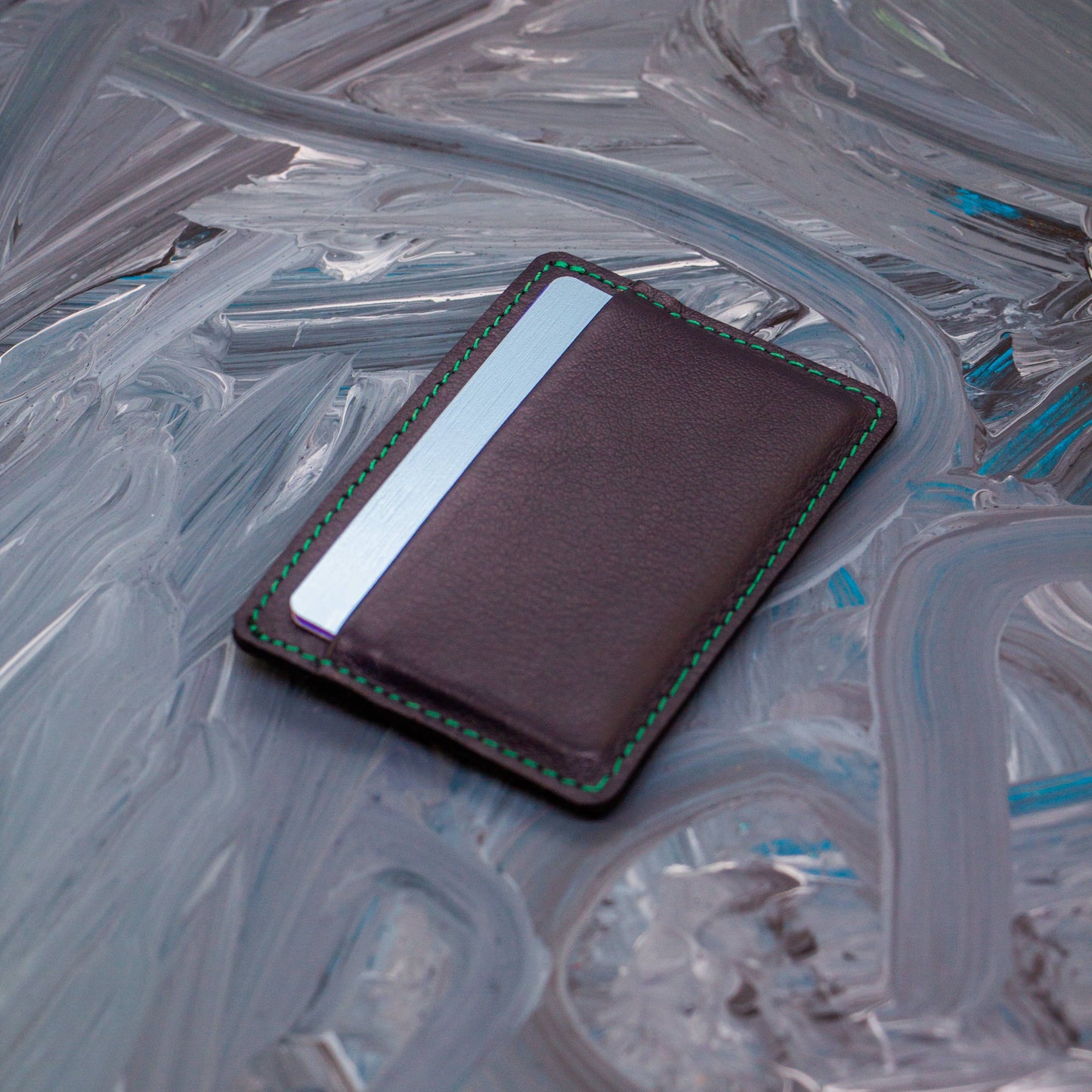 Deep Ocean Leather Card Wallet