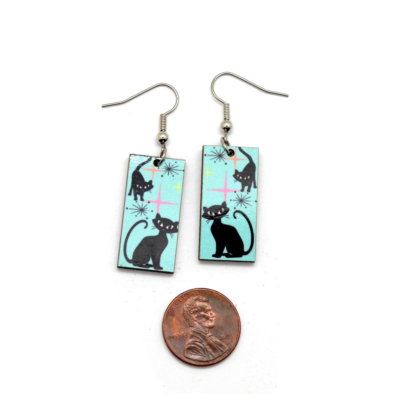 Atomic Cats Mid Century Style Earrings