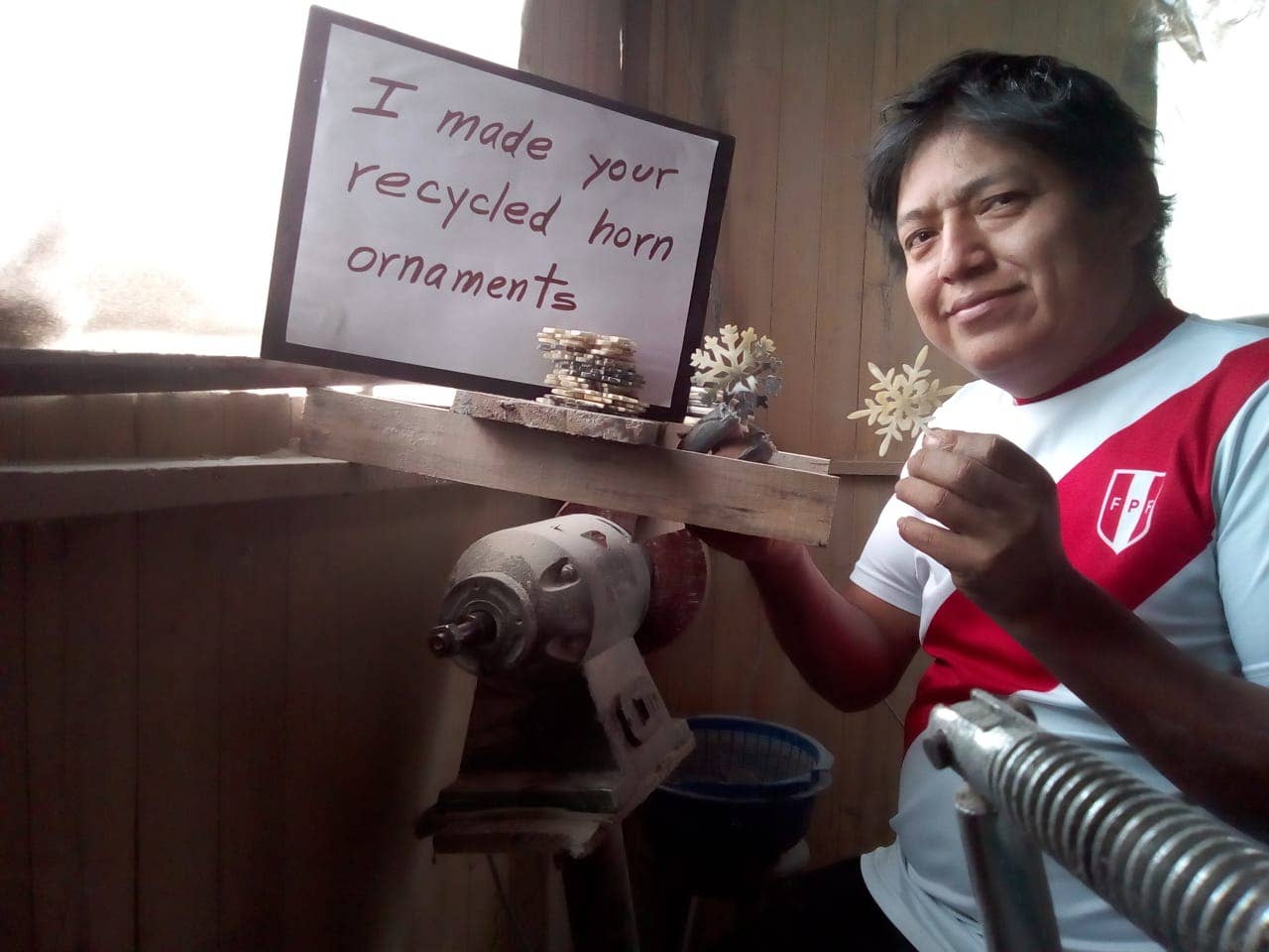 Snowflake Horn Ornament