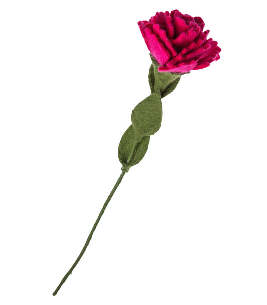 Pink Carnation Felt Flower