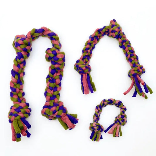 Knotted Rope Pull Dog Toy, Purple/Green: 15"
