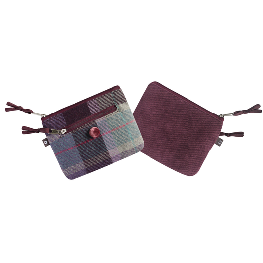 Cranberry Tweed Coin Purse