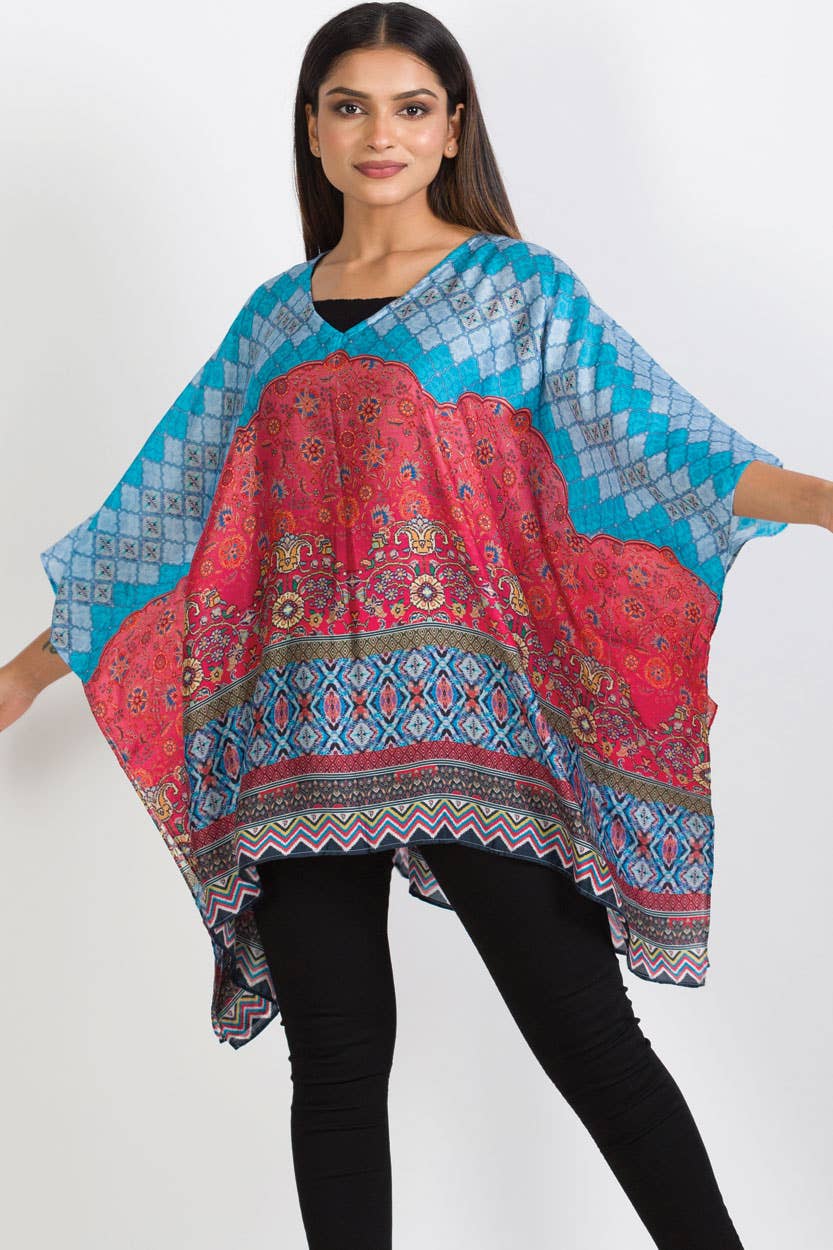 Aqua & Melon Kalpita Cupro Top