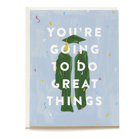 Cap and Gown Graduation Greeting Card