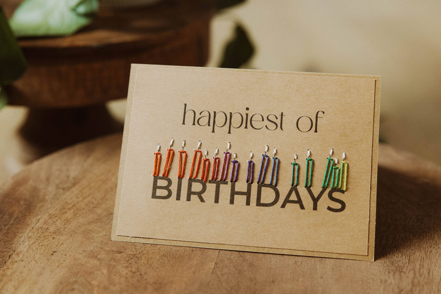 Happiest of Birthdays Embroidered Greeting Card