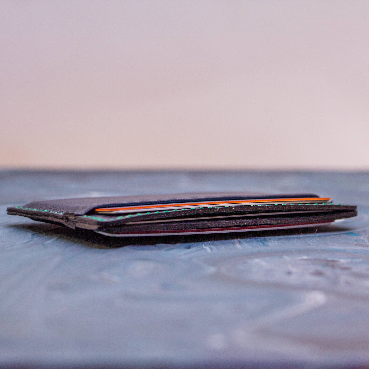 Deep Ocean Leather Card Wallet