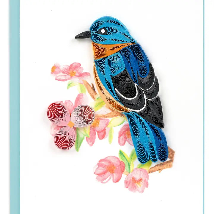 Bluebird on Flower Gift Enclosure Mini Card