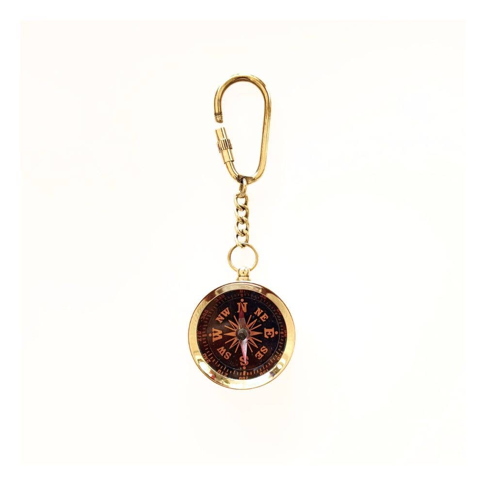 Brass Compass Key Chain