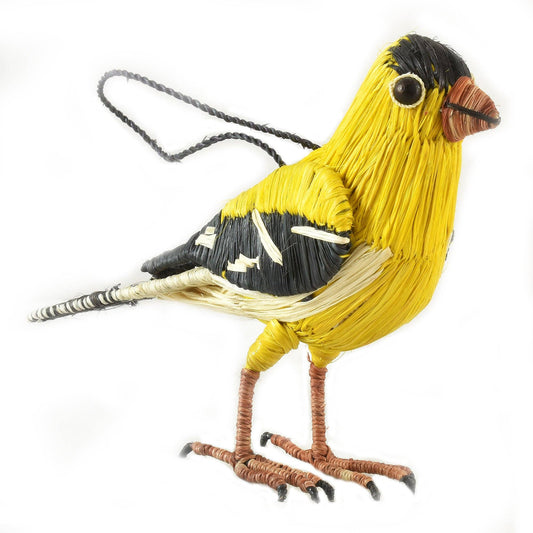 Goldfinch Woven Bird Ornament