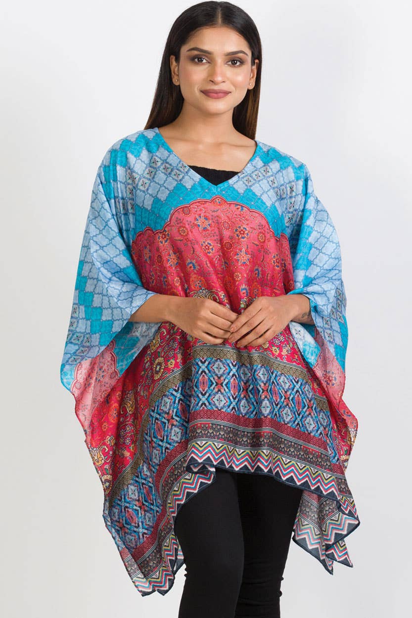 Aqua & Melon Kalpita Cupro Top