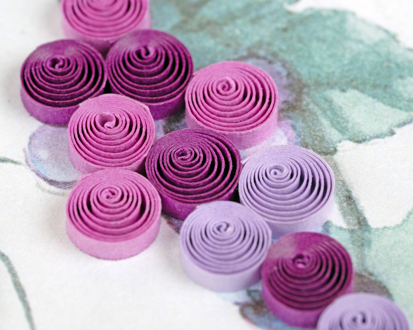 Quilled Purple Grapes & Bluebirds Greeting Card