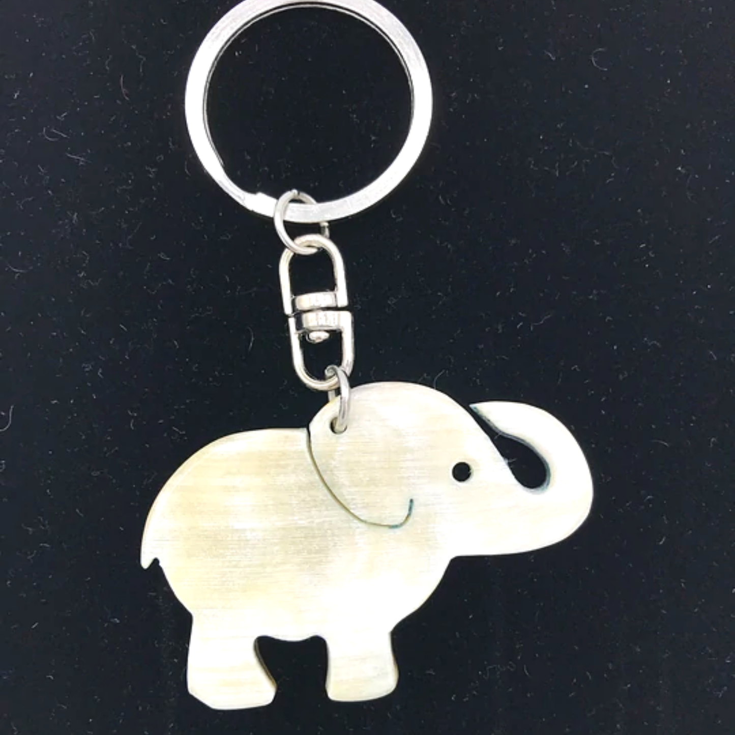 Recycled Horn Elephant Keychain