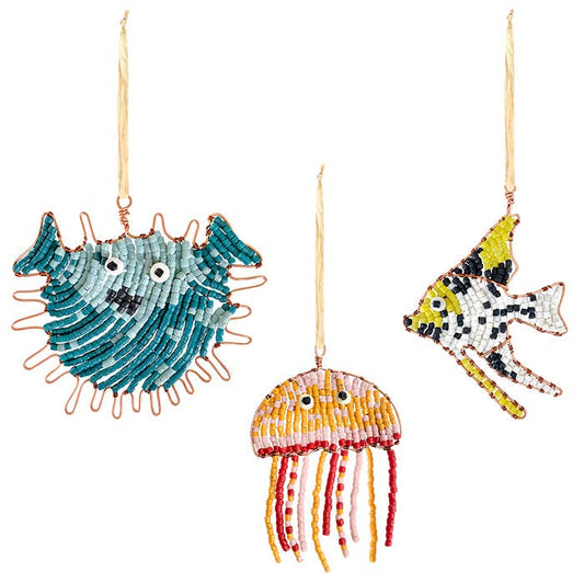 Beaded Angel Fish Ornament