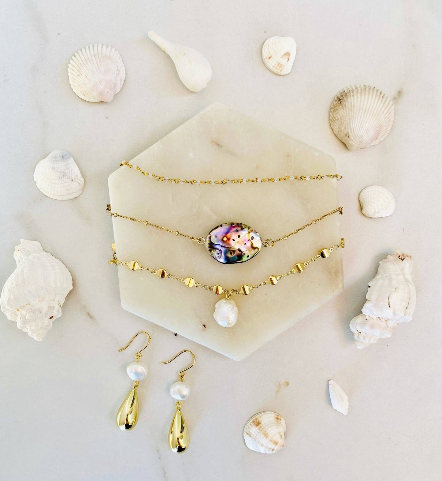 Bohemian Moonstone Rosary Necklace