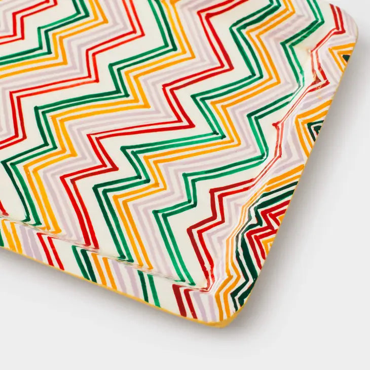 Rainbow Paper Mache Trinket Tray