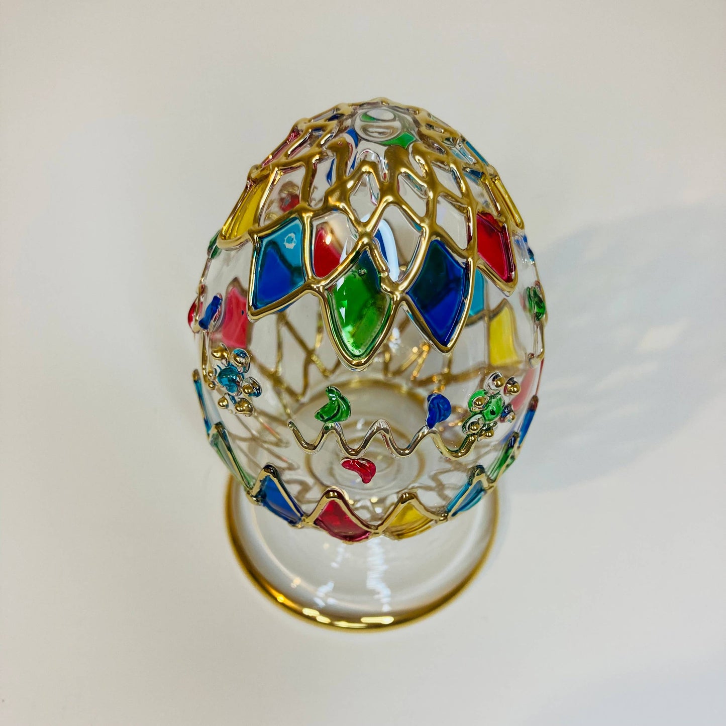 Medium Harlequin Glass Tabletop Egg