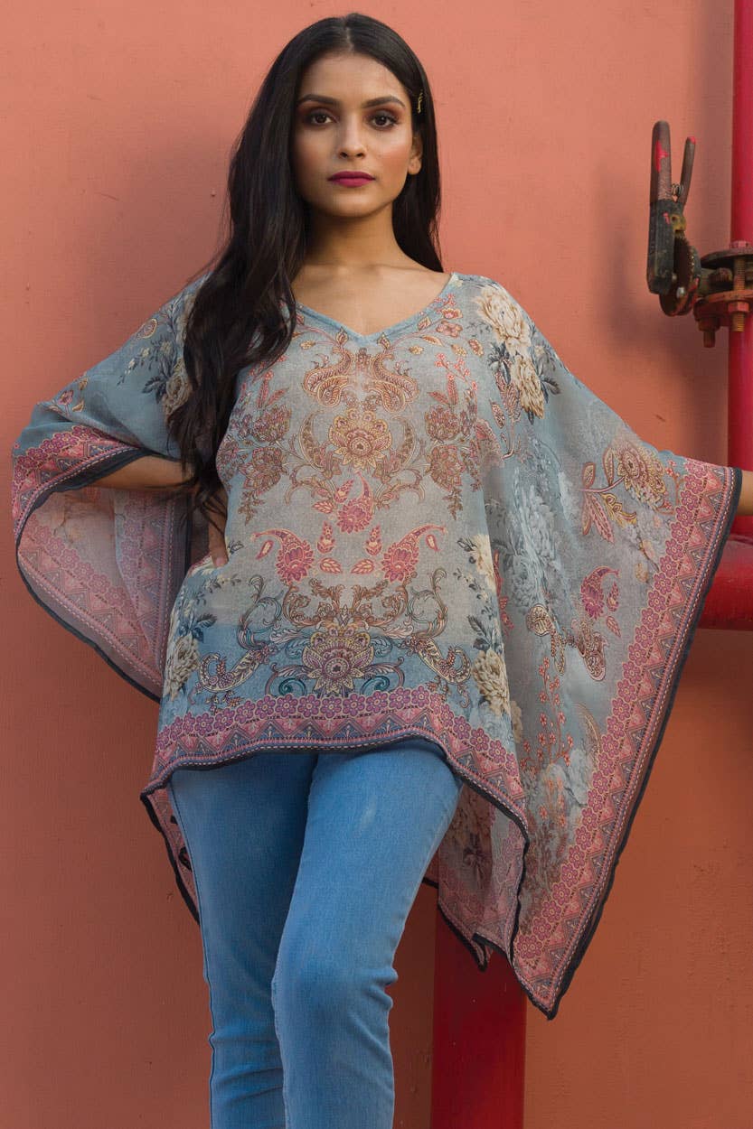 Kumari Cupro Tops: Emerald & Amethyst