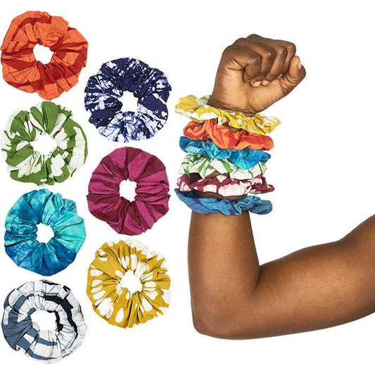 Organic Cotton Batik Scrunchies