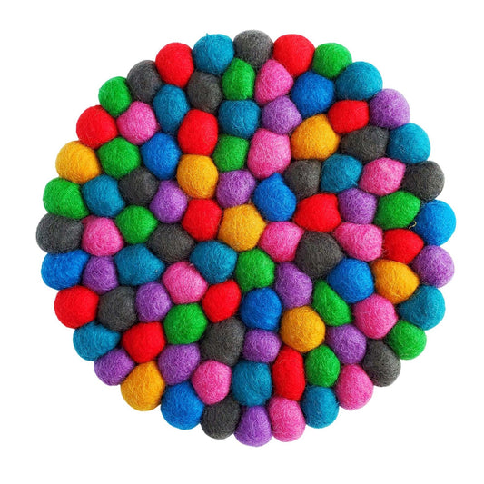 Felt Ball  Kaleidoscope Trivet