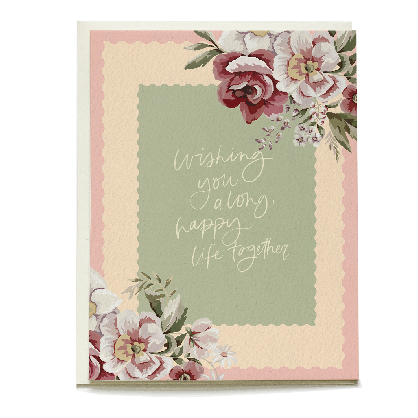 Vintage Floral Wedding Greeting Card