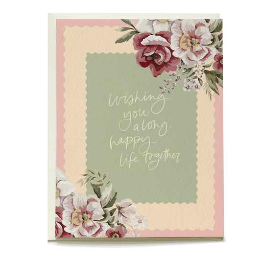 Vintage Floral Wedding Greeting Card