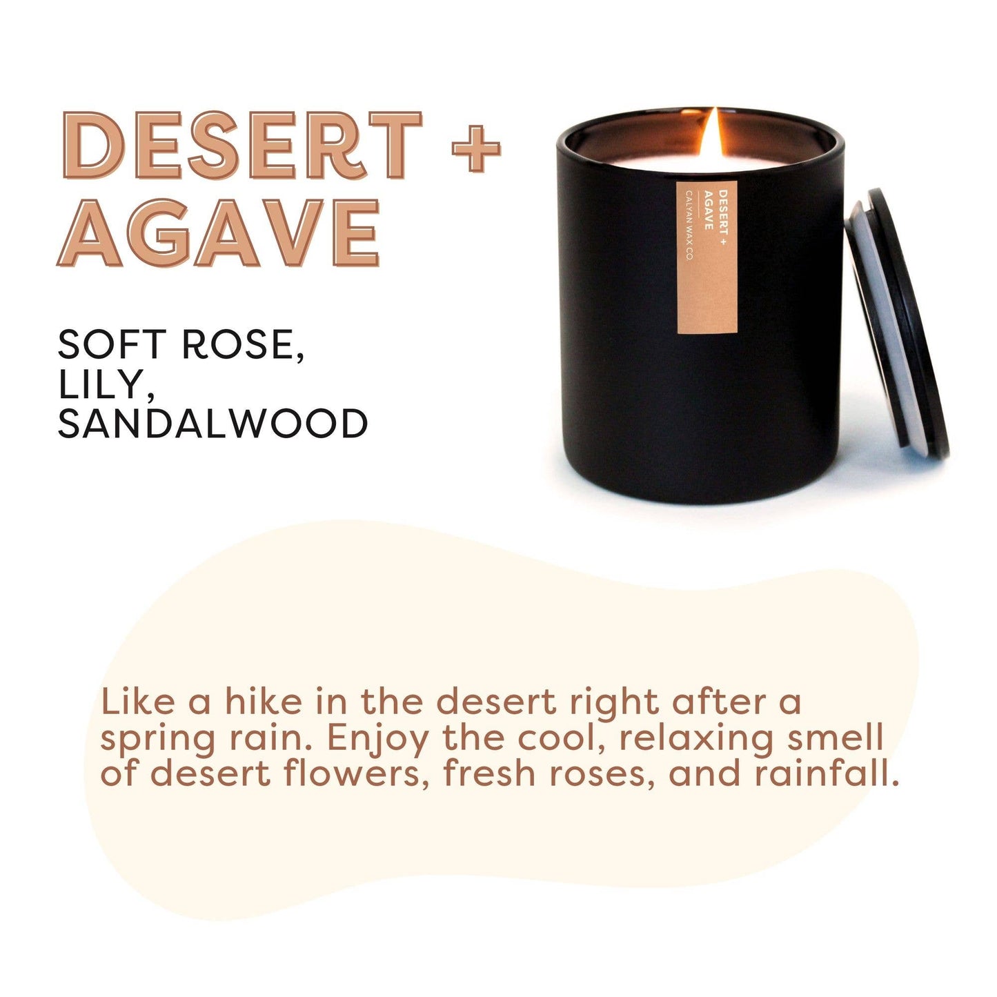 Desert + Agave - Matte Black Tumbler Soy Candle