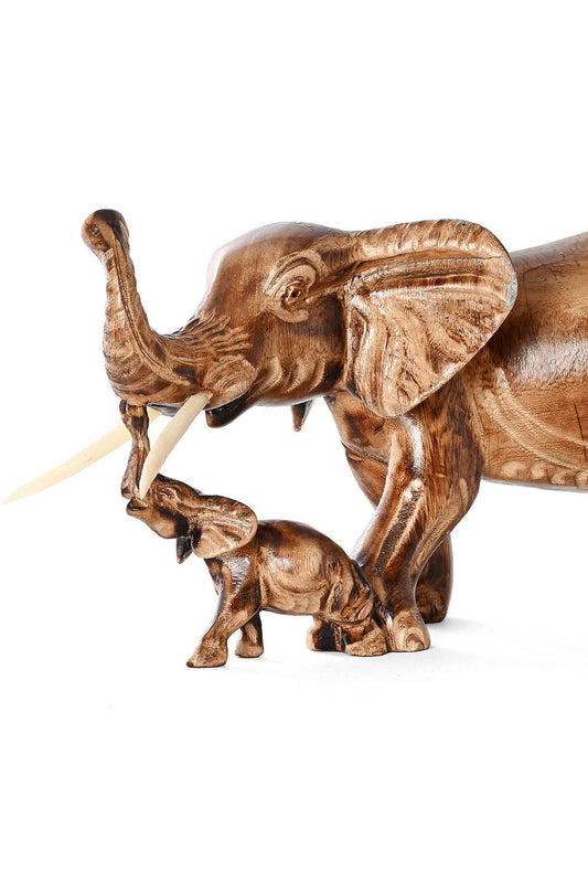Mama and Baby African Elephant Sculpture