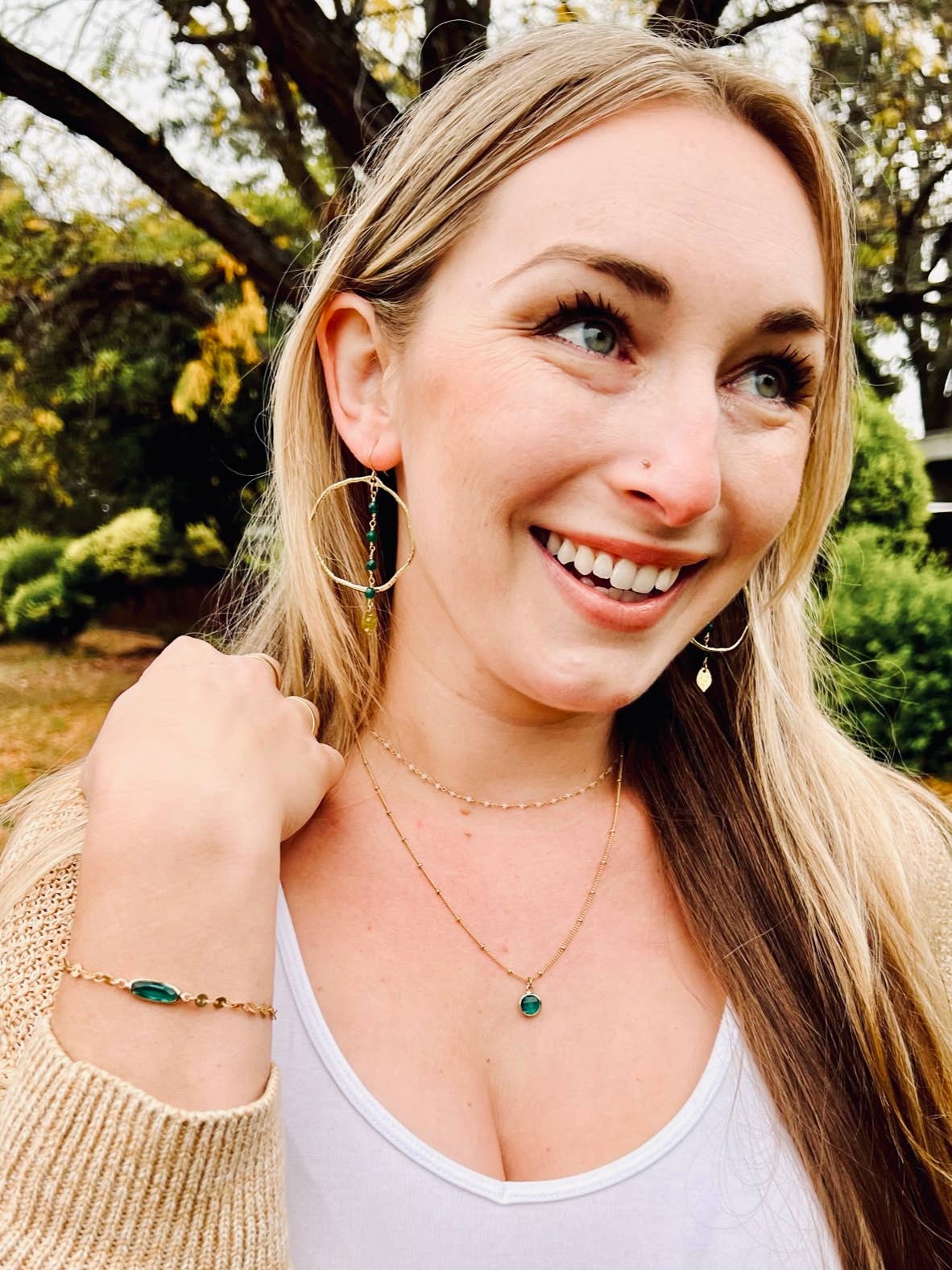 Round Faceted Sea Green Glass Pendant