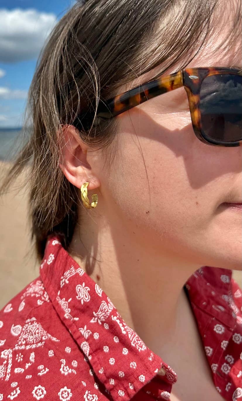 Mod Braided Hoop Earrings