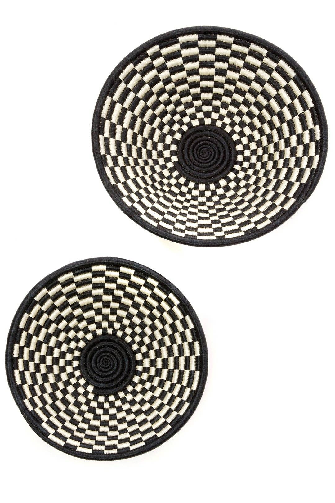 Rwandan Sisal Checkered Basket