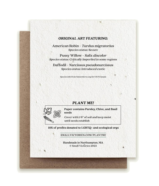 Spring Robin Plantable Herb Seed Card
