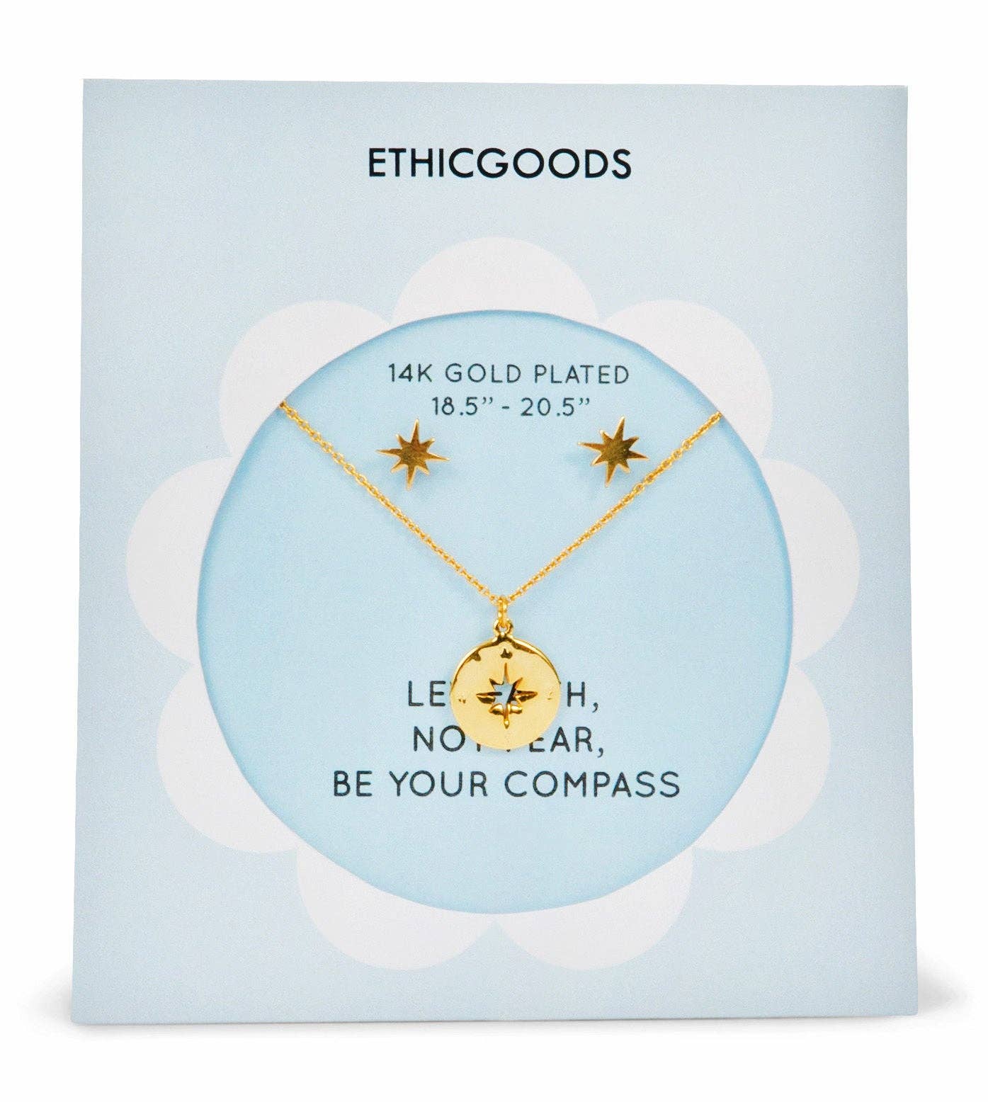 Star & Compass Classic Gold Earrings & Necklace Set