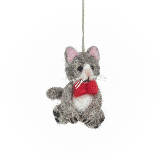 Handmade Felt Ferguson the Cat Ornament