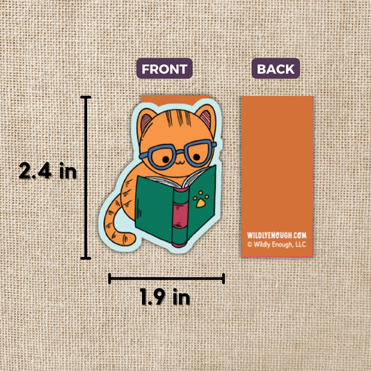 Cat Reading Magnetic Bookmark