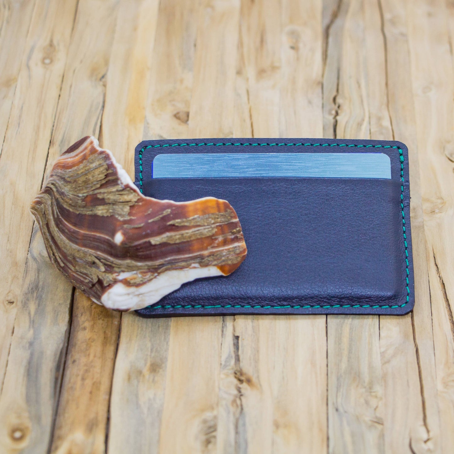 Deep Ocean Leather Card Wallet