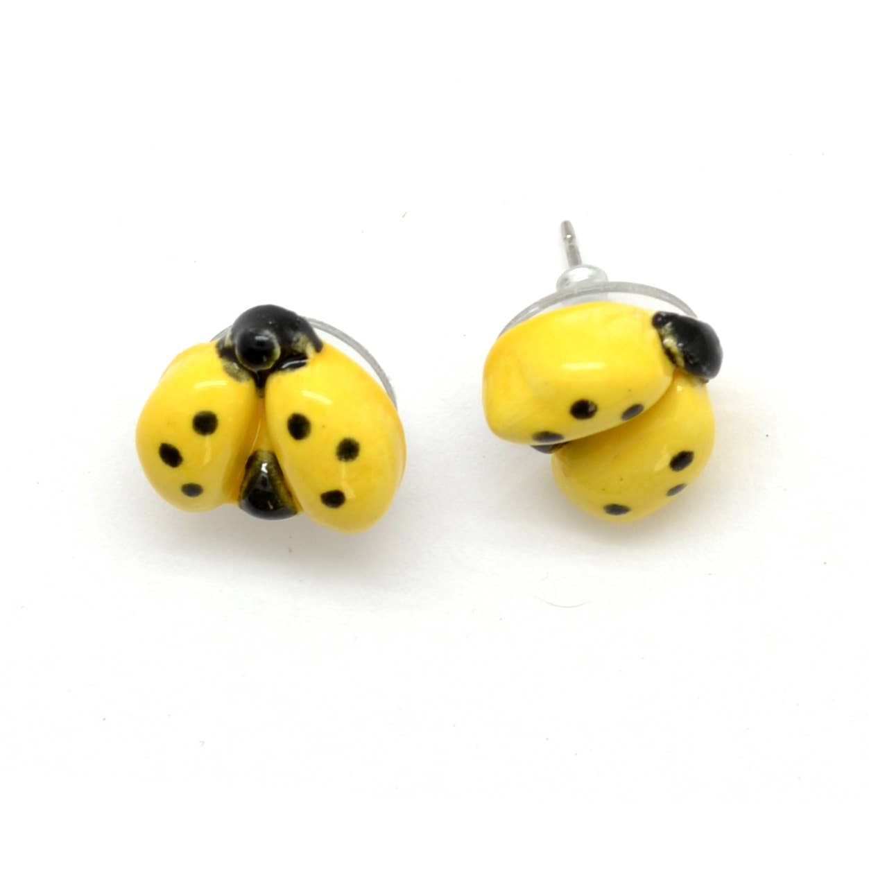 Ceramic Ladybug Stud Earrings