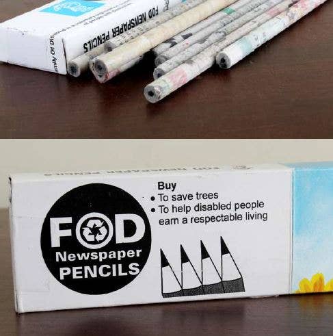 Recycled Newspaper Pencil