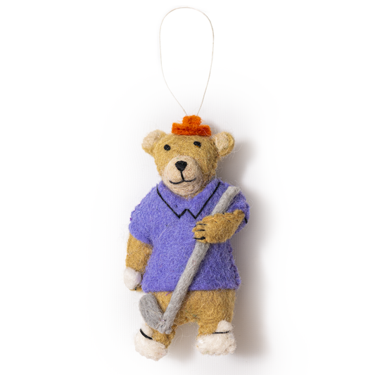 Felt Golf Bear Ornament