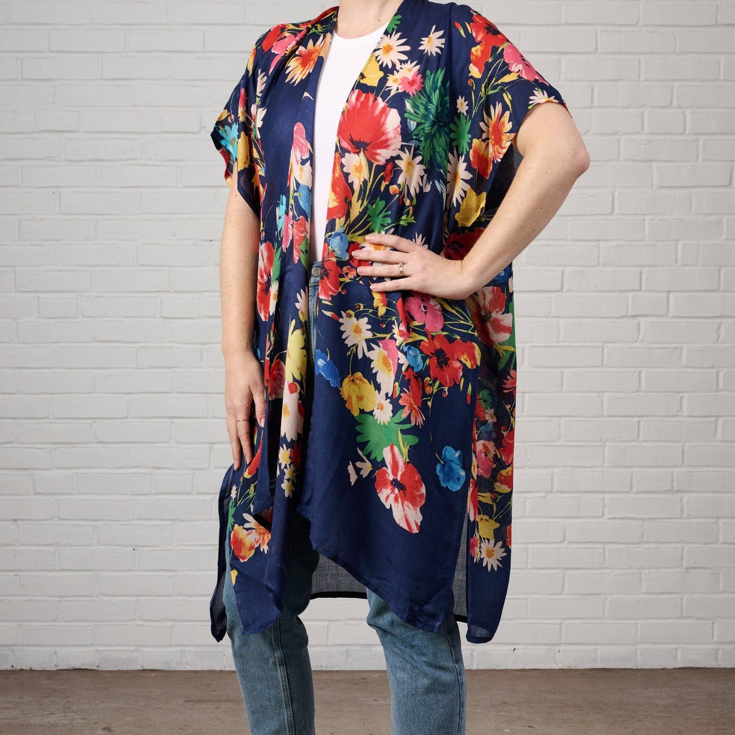 Raseela Blue Floral Modal Topper