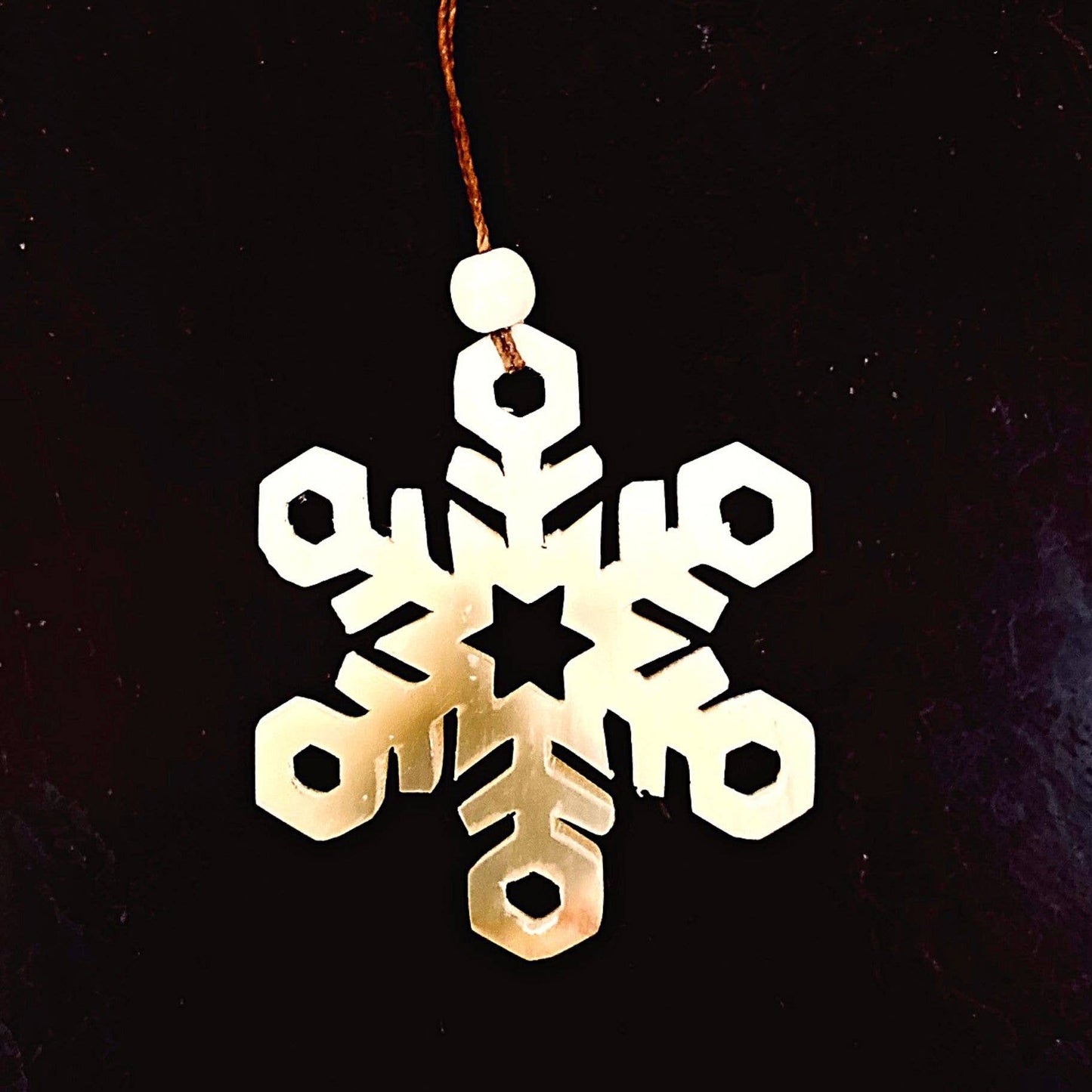 Snowflake Horn Ornament