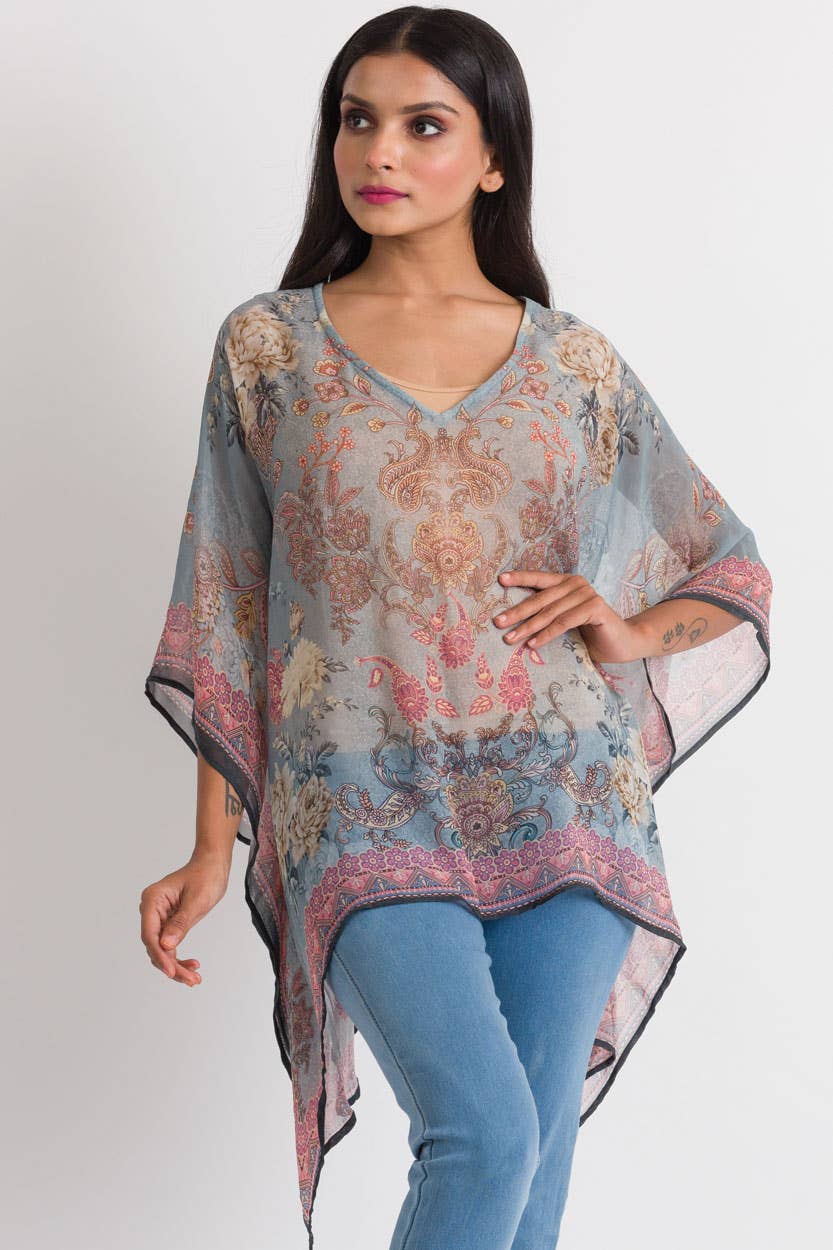 Kumari Cupro Tops: Emerald & Amethyst