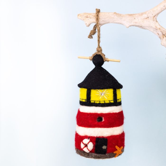 Lighthouse Wool Birdhouse