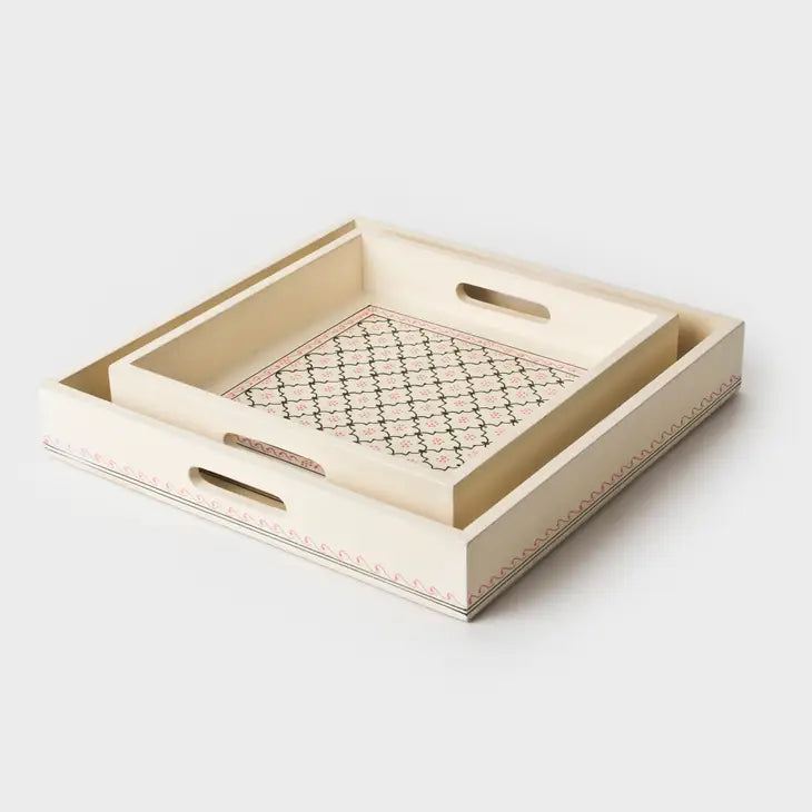 Mehndi Pink and Green Trays