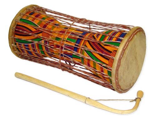 Kente Talking Drum 10"
