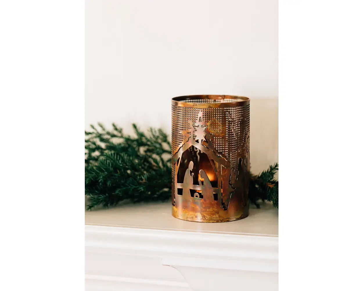 Bright Nativity Candle Holder