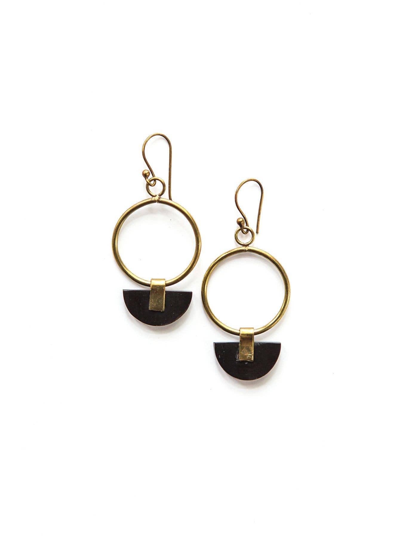 Art Deco Half Moon Earrings