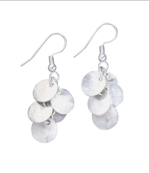 Silver Cluster Earrings