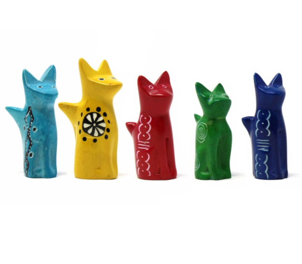 Soapstone Sitting Cat Figurine