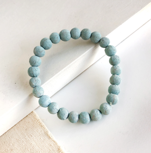 Blue Skies Kantha Bracelet