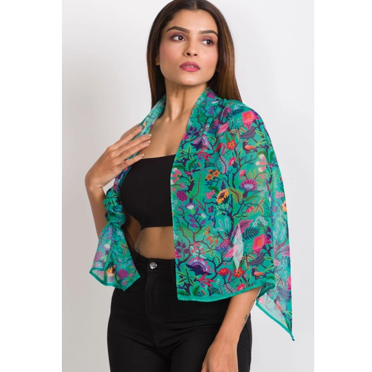 Emerald Floral Sahila Scarf
